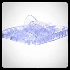 NEW IN BOX! Clear jelly glitter slides sandals